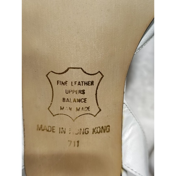 Heels Strap Shoes Size 7 B Vintage Jasmin White Combo Leather high heels Shoe - Picture 10 of 12